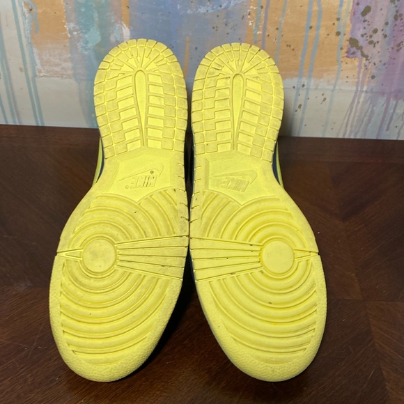 Nike Dunk Hi Homer Simpson 2009 Voltage Yellow Midnight Navy Mens 10 - Picture 5 of 6